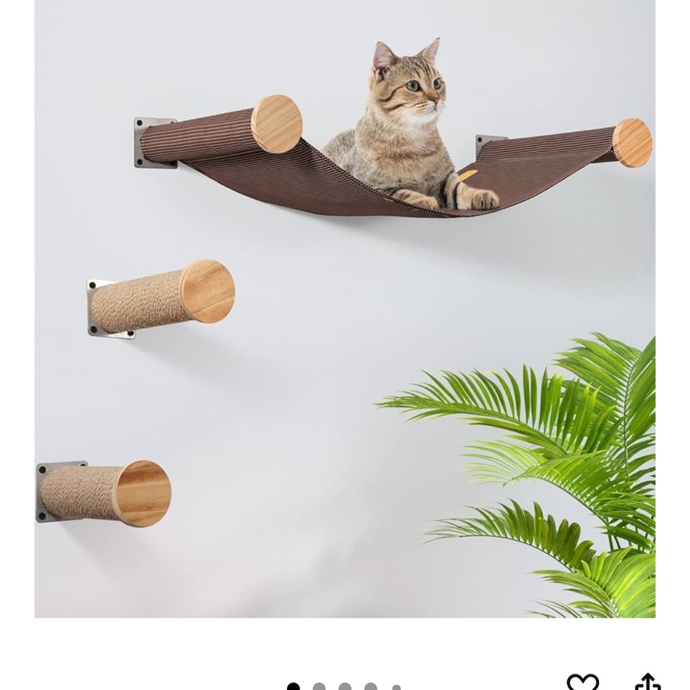 Wall-Mounted Cat Hammock and Climbing Posts